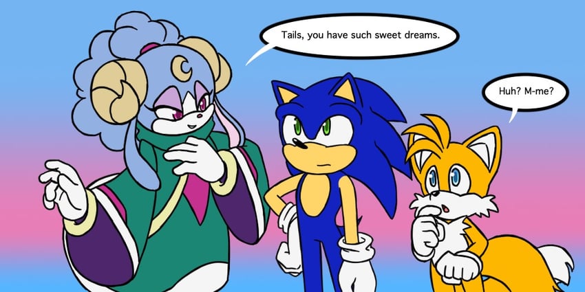 sonic the hedgehog, tails, and ariem (sonic and 1 more) drawn by hyrulepirate