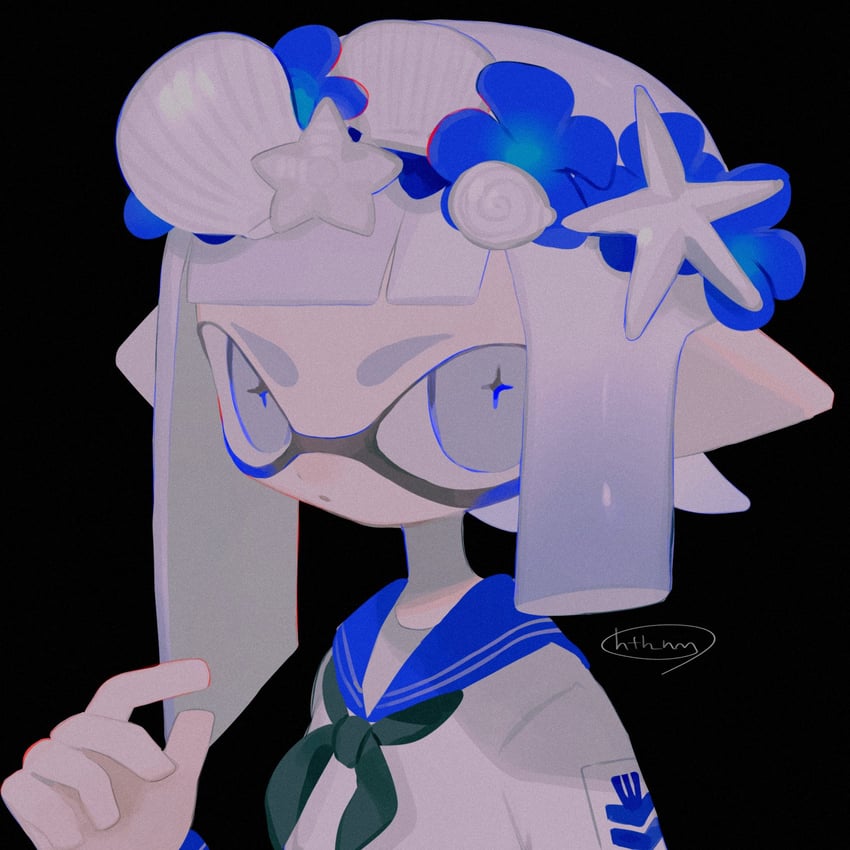 inkling player character and inkling girl (splatoon) drawn by htn_nm