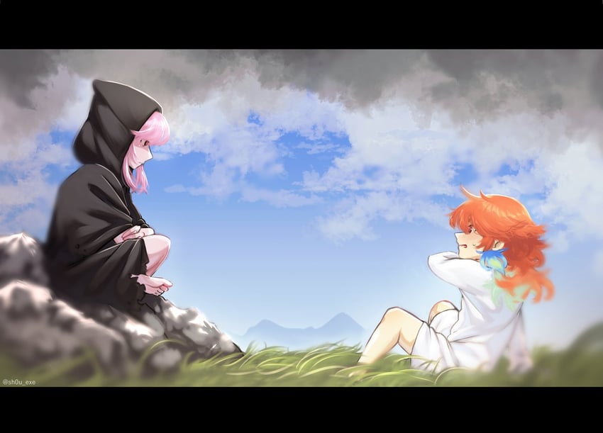 mori calliope and takanashi kiara (hololive and 1 more) drawn by sh0u_exe