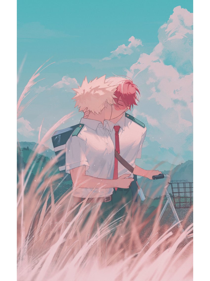 bakugou katsuki and todoroki shoto (boku no hero academia) drawn by cryptic_(crypt1c)