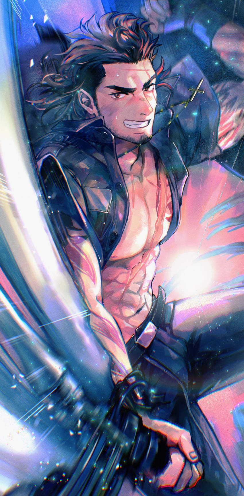 gladiolus amicitia (final fantasy and 1 more) drawn by koro_mma