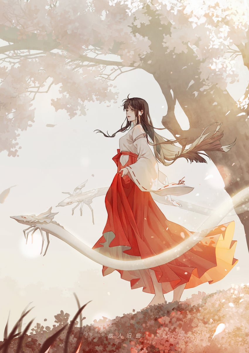 inuyasha, kikyou, and shinidamachuu (inuyasha) drawn by genren_jiu_qu