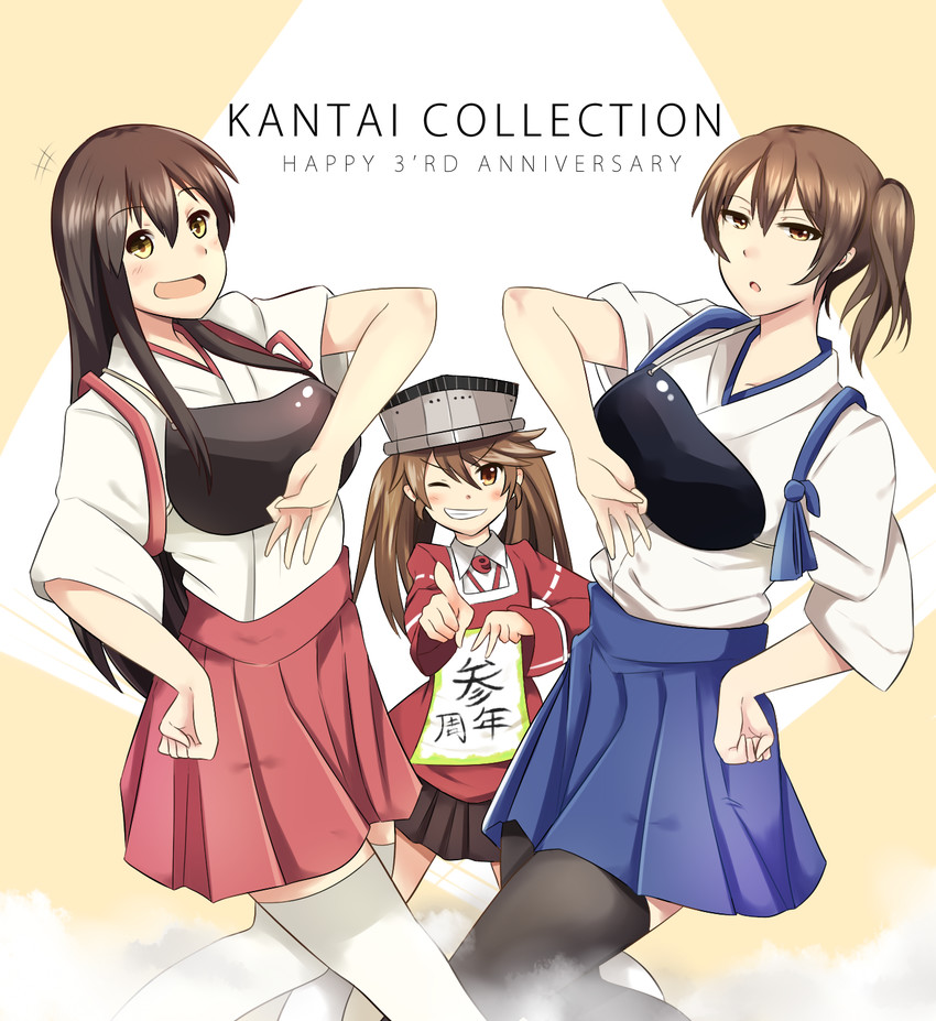 kaga, akagi, and ryuujou (kantai collection and 1 more) drawn by wangphing