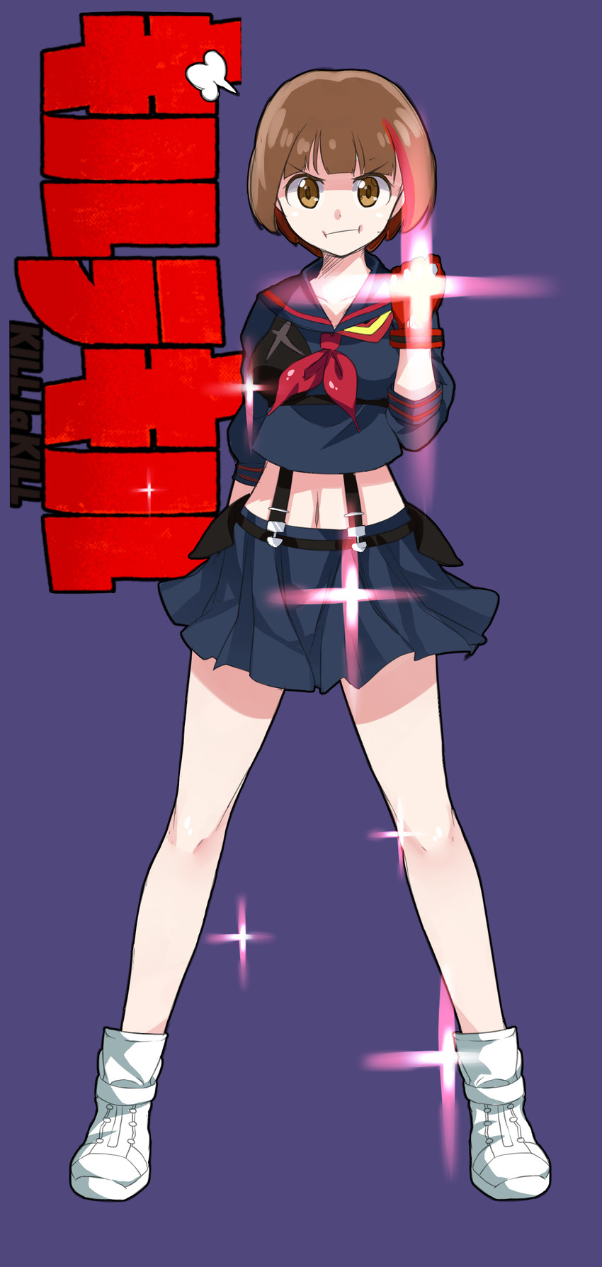 matoi ryuuko, senketsu, and mankanshoku mako (kill la kill) drawn by gendo0032