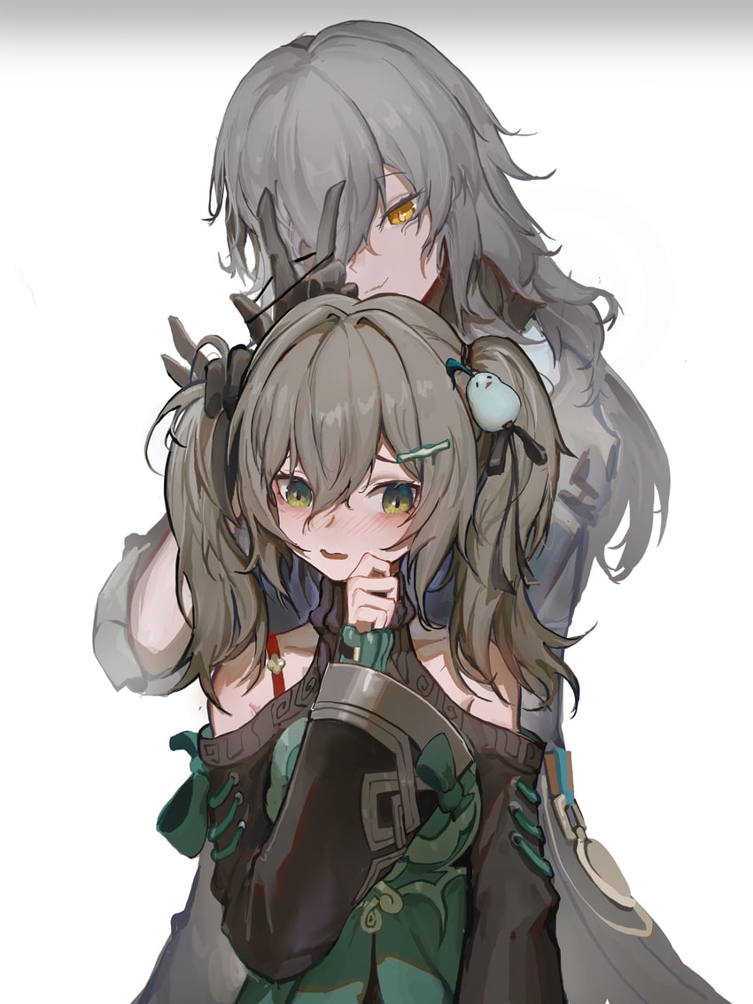 trailblazer, stelle, and qingque (honkai and 1 more) drawn by furioso
