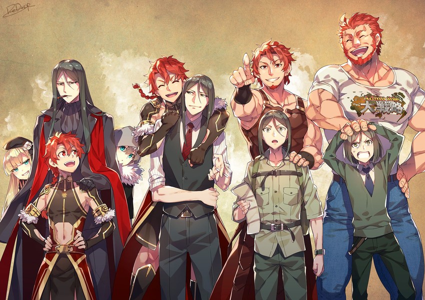waver velvet, reines el-melloi archisorte, lord el-melloi ii, gray, alexander, and 2 more (fate and 3 more) drawn by redrop