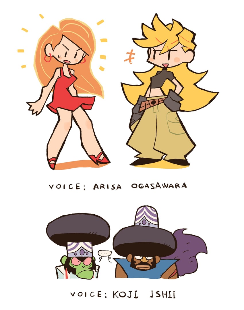 panty, kim possible, garterbelt, mojo jojo, ogasawara arisa, and 1 more (panty & stocking with garterbelt and 2 more) drawn by rariatto_(ganguri)