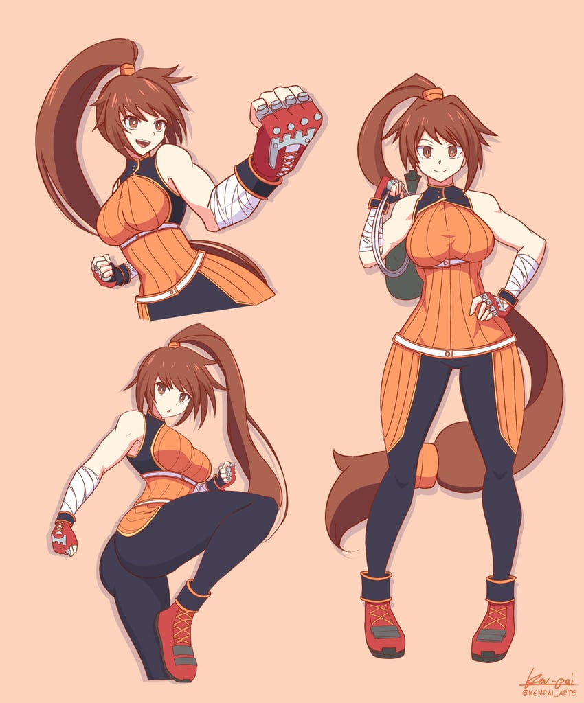 female fighter and female striker (dungeon and fighter and 1 more) drawn by ken-pai_(kenpai_arts)