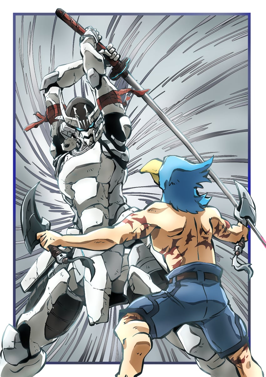 sunraku and wethermon (shangri-la frontier) drawn by taiga_hiroyuki