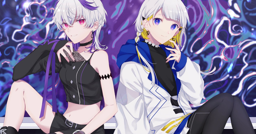 flower and kafu (vocaloid and 2 more) drawn by ajisai_(lilac_t)