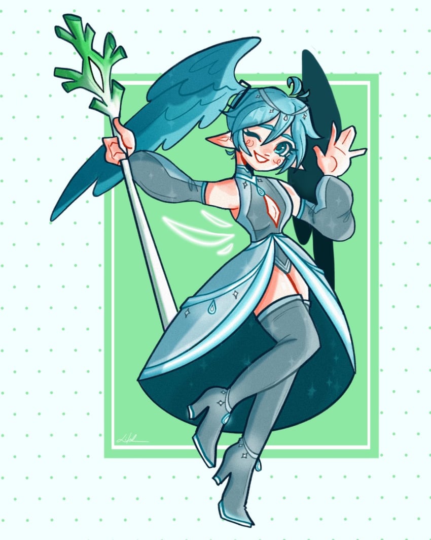hatsune miku (vocaloid and 1 more) drawn by captainludraws