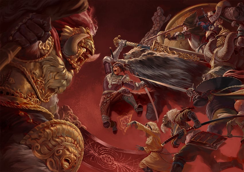 tarnished, blaidd the half-wolf, bloody wolf, starscourge radahn, patches, and 6 more (elden ring) drawn by delarave