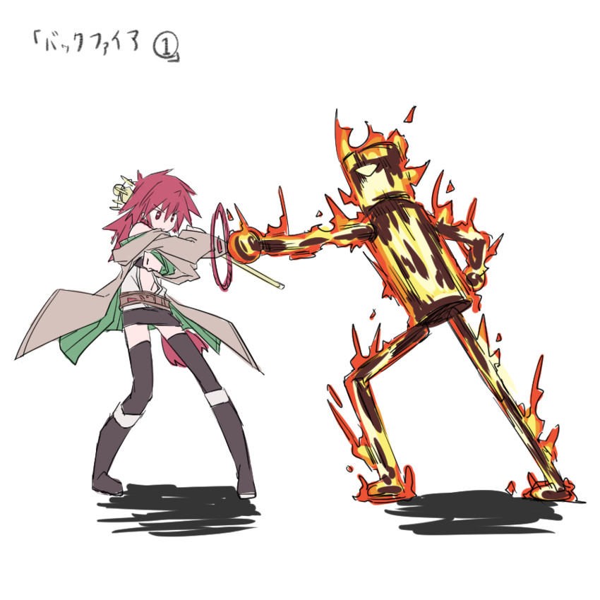 hiita, hiita the fire charmer, inpachi, and blazing inpachi (yu-gi-oh!) drawn by akasaka_koutarou