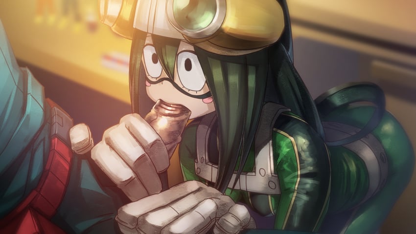 midoriya izuku and asui tsuyu (boku no hero academia) drawn by shibayamamohu