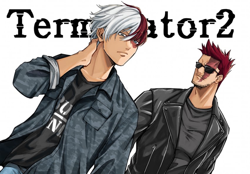todoroki shoto and endeavor (boku no hero academia and 2 more) drawn by kafuyutns
