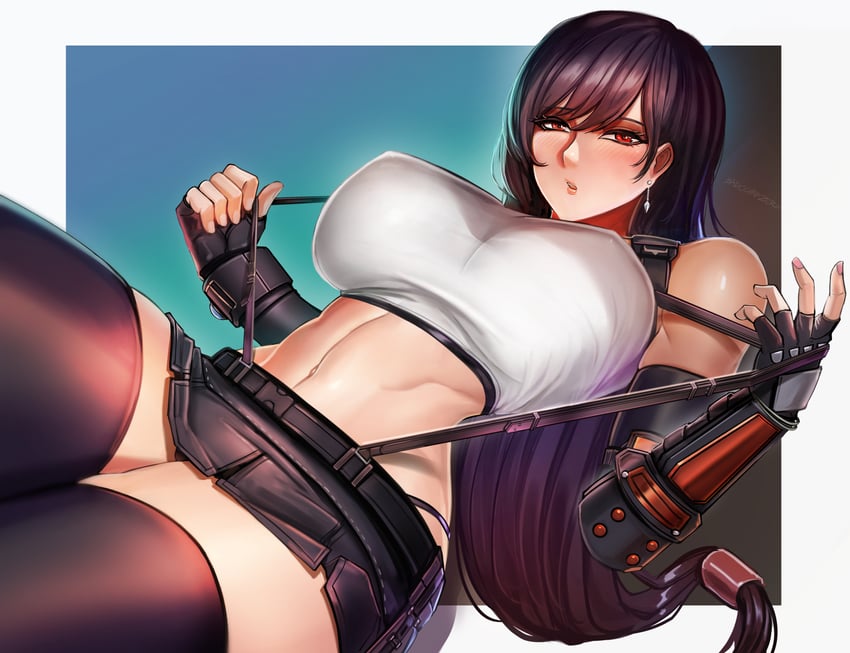 tifa lockhart (final fantasy and 2 more) drawn by badcompzero