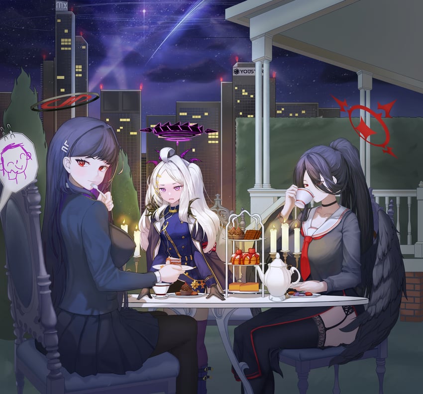 sensei, doodle sensei, hina, rio, and hasumi (blue archive and 1 more) drawn by rolo6_4