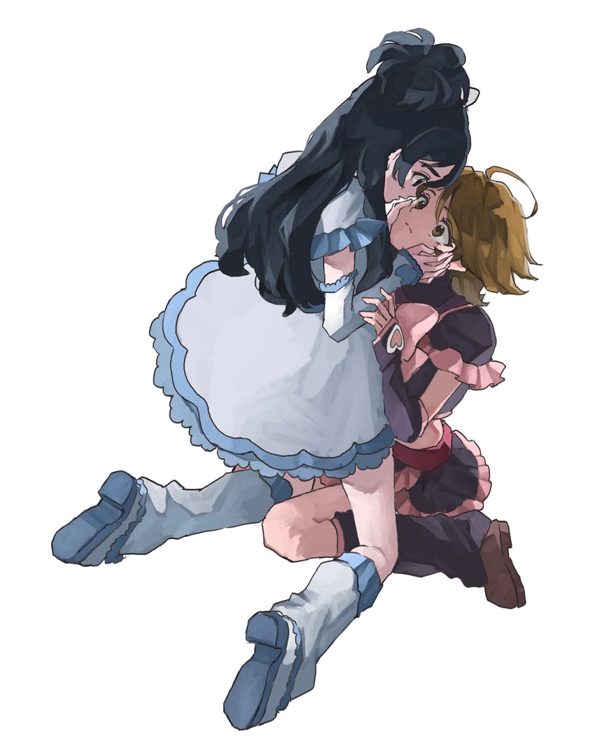 misumi nagisa, yukishiro honoka, cure black, and cure white (precure and 1 more) drawn by omochi_011011
