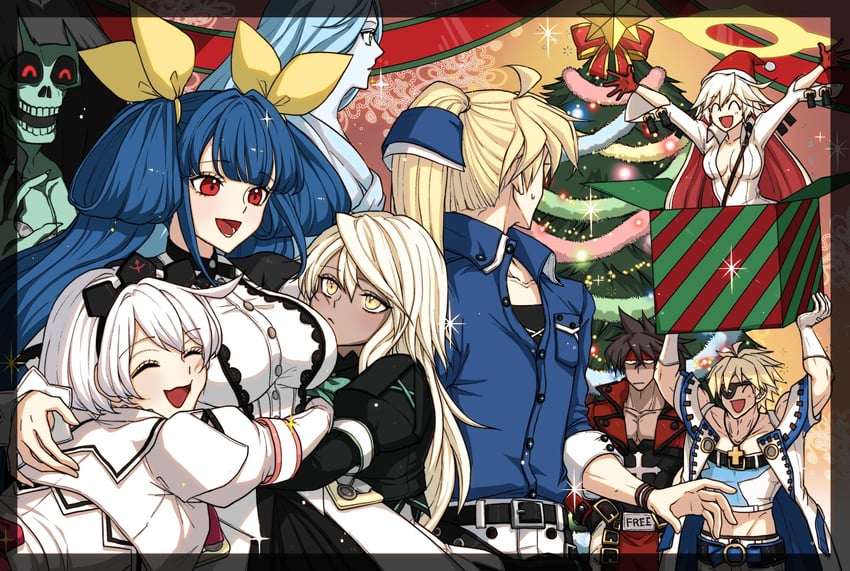 dizzy, ramlethal valentine, elphelt valentine, jack-o' valentine, sol badguy, and 4 more (guilty gear and 1 more) drawn by ebi_pri_shrimp