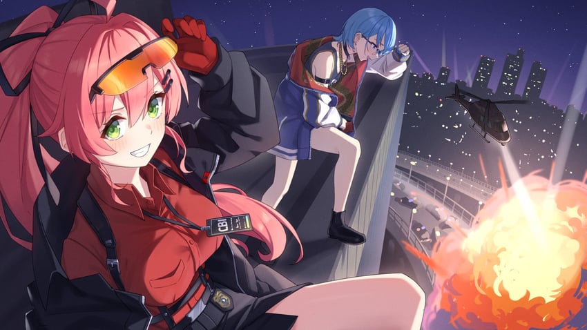 hoshimachi suisei and sakura miko (hololive and 1 more) drawn by tsurupy