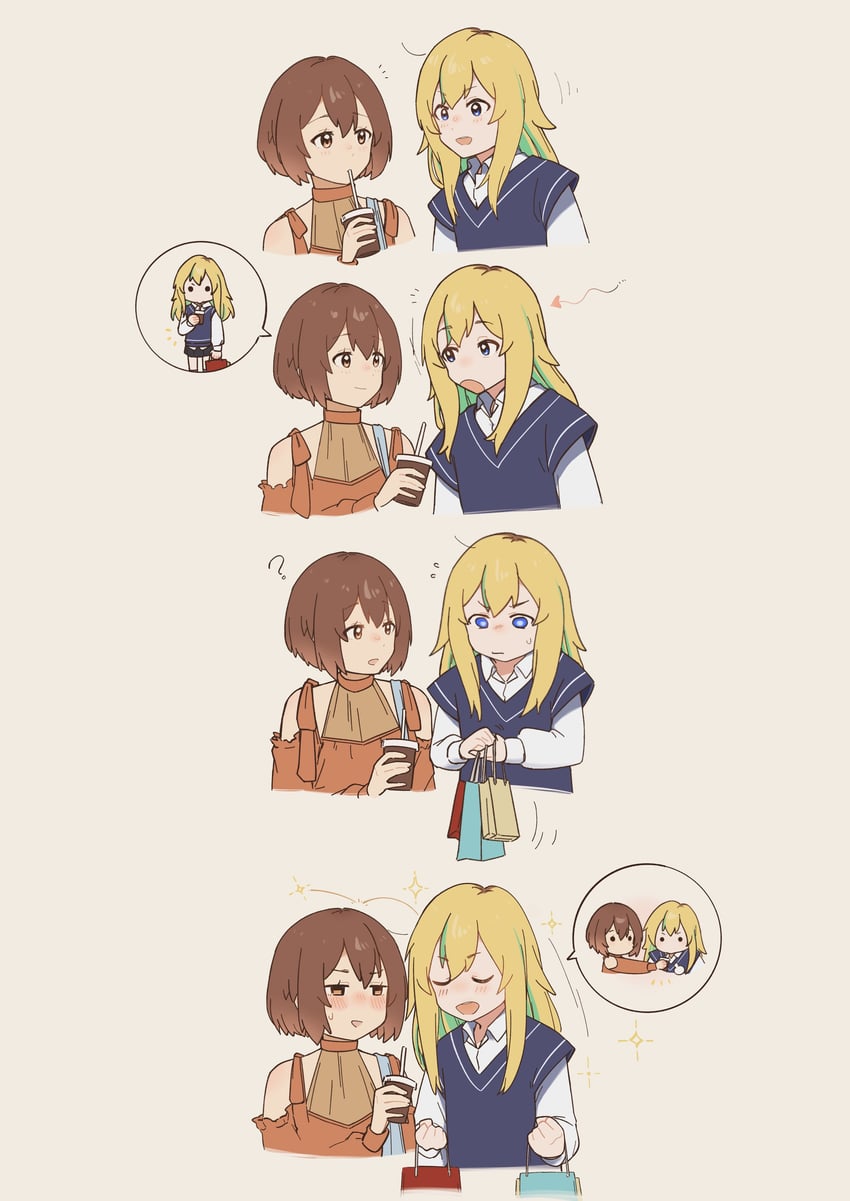 yamanouchi kano and kouzuki mahiru (yoru no kurage wa oyogenai) drawn by tenrouza_ray