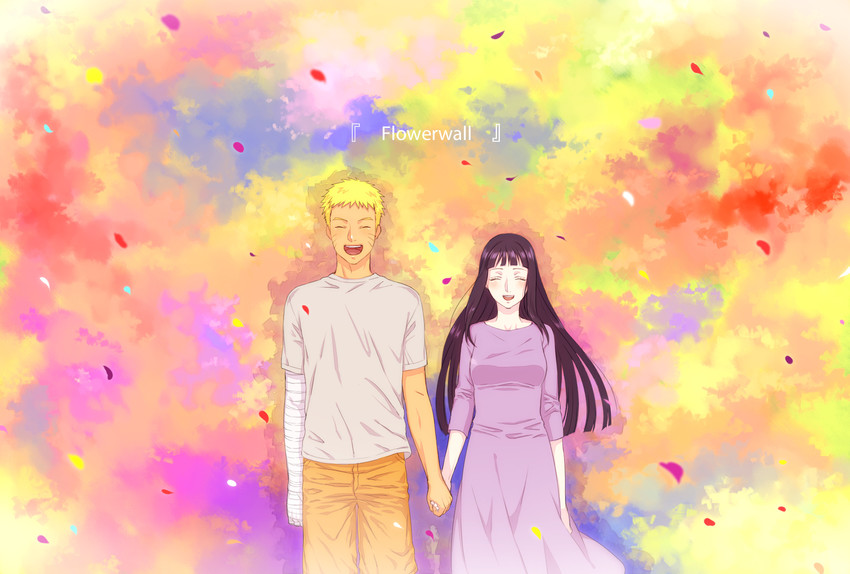 uzumaki naruto and hyuuga hinata (naruto) drawn by hal_(sakurajam)