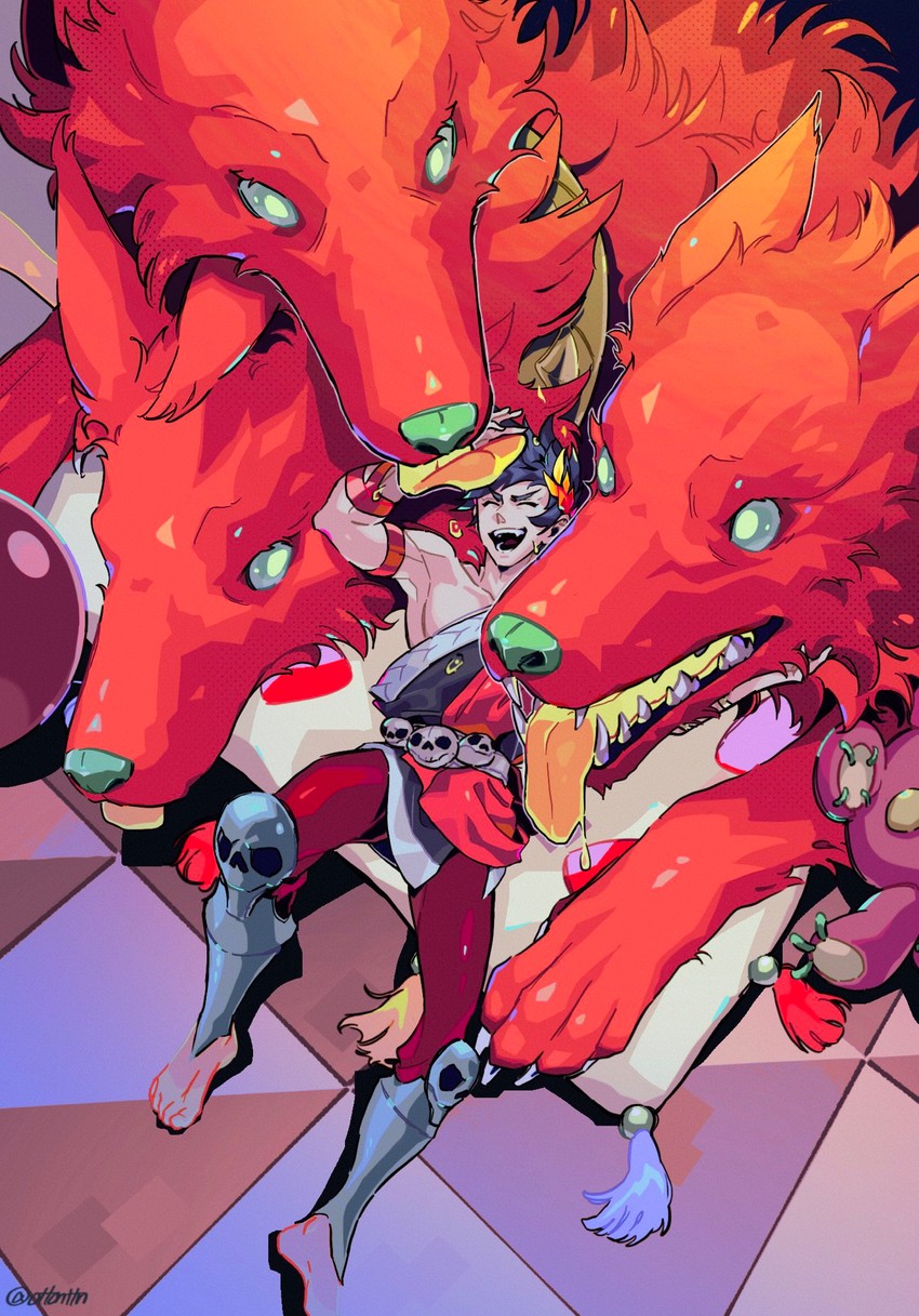 zagreus and cerberus (hades and 1 more) drawn by ottonttn