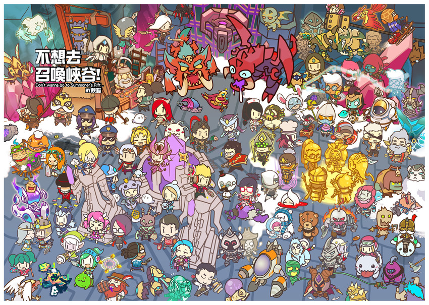 jinx, akali, vi, sona, caitlyn, and 103 more (league of legends) drawn by aa2233a