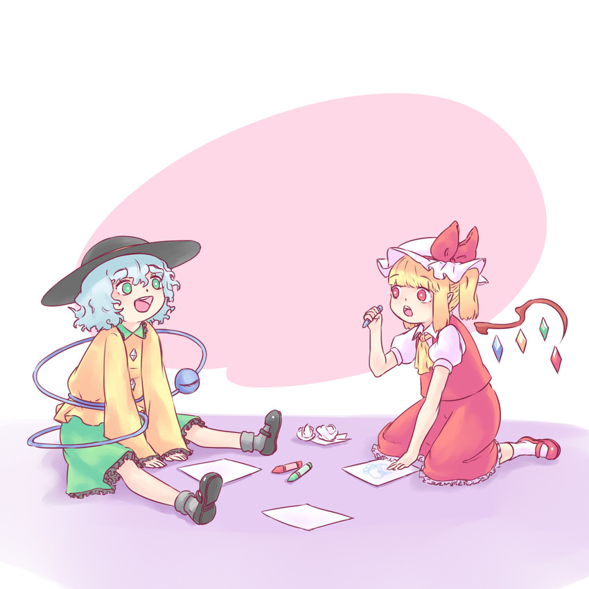 flandre scarlet and komeiji koishi (touhou) drawn by yoruny
