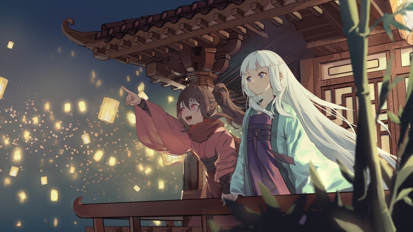 bai yuxiu and feng ling'er (fengling yuxiu) drawn by vchan