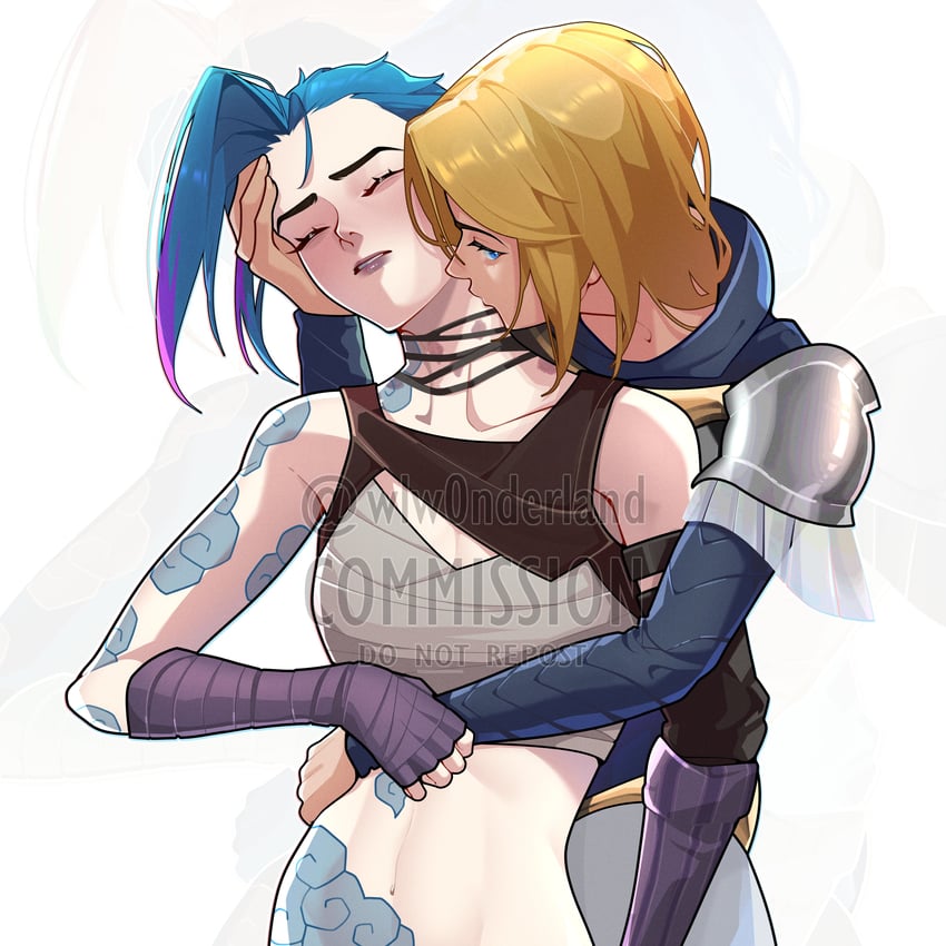jinx, lux, and arcane jinx (league of legends and 1 more) drawn by wlw0nderland
