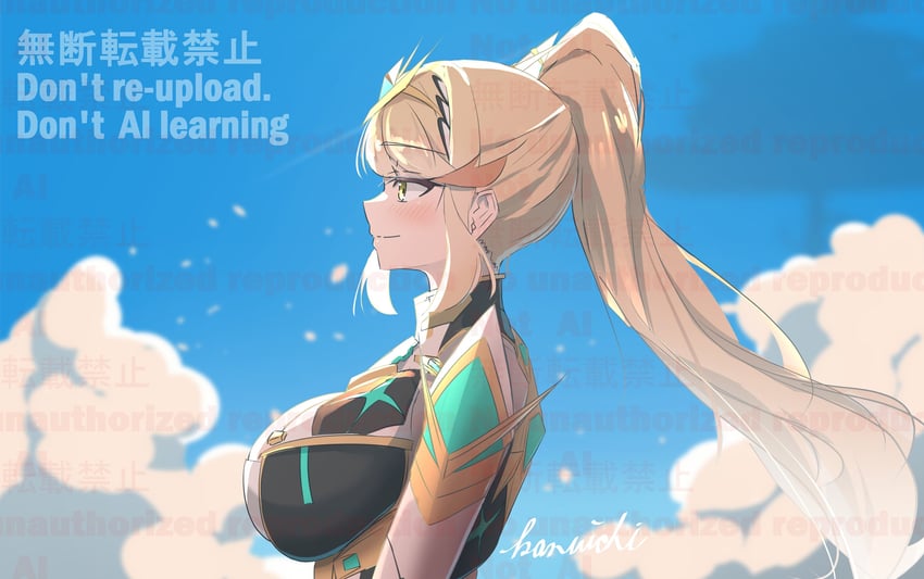 mythra (xenoblade chronicles and 1 more) drawn by kanuici336