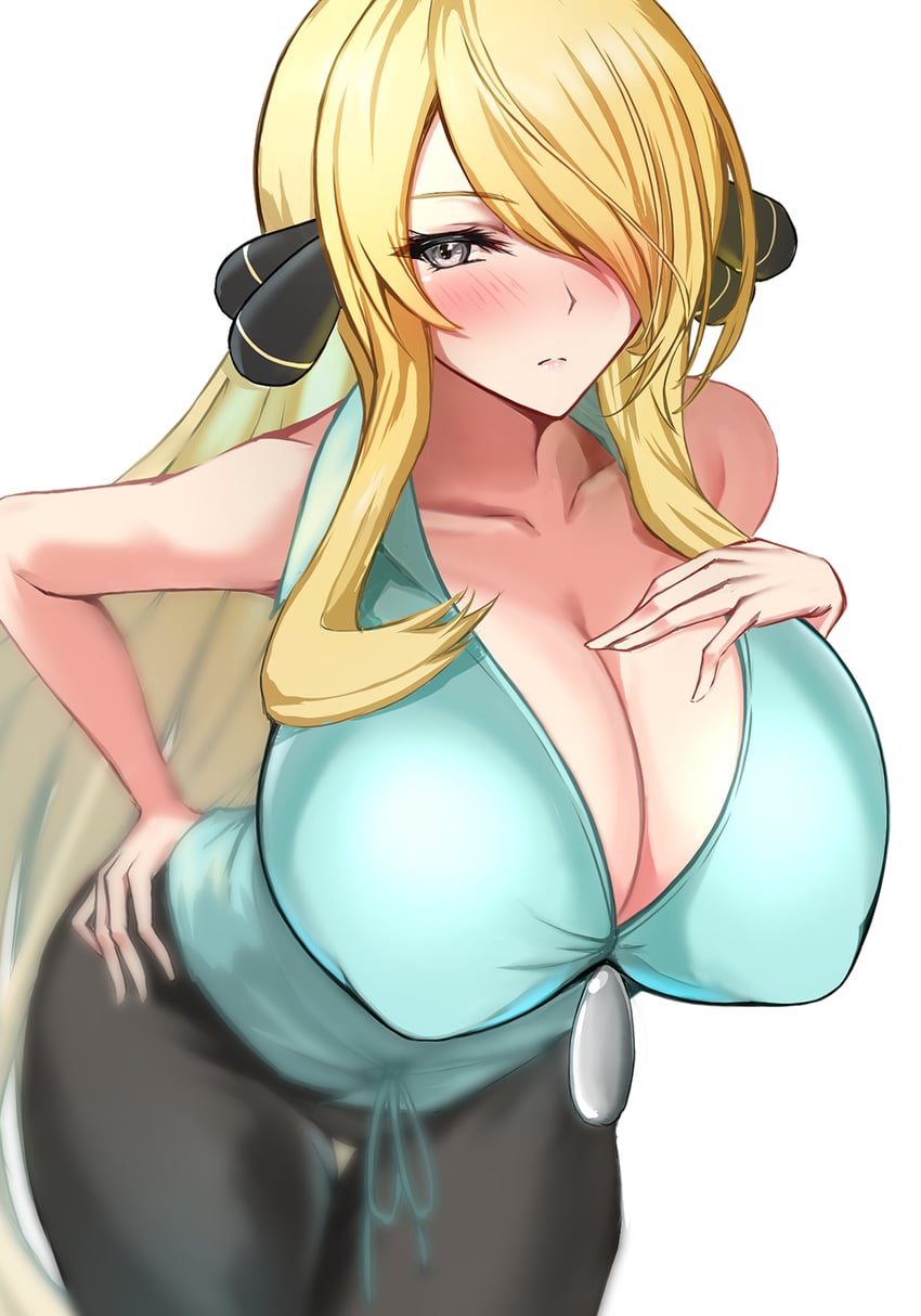 cynthia (pokemon and 1 more) drawn by kaoru1307