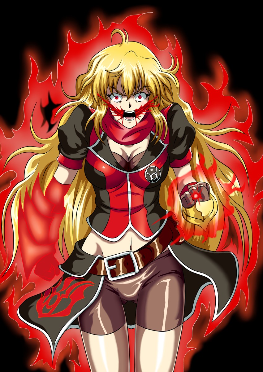 yang xiao long and red lantern (rwby and 2 more) drawn by darthplegias
