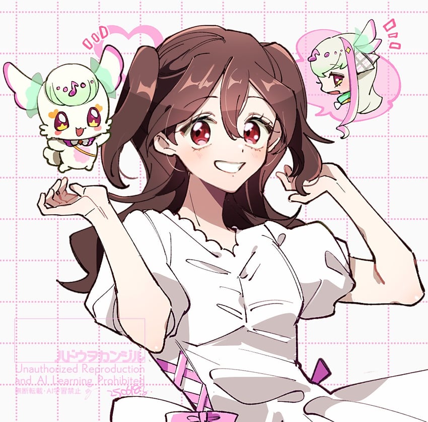 sakura uta and purirun (precure and 1 more) drawn by nonoko_(nopippichan)