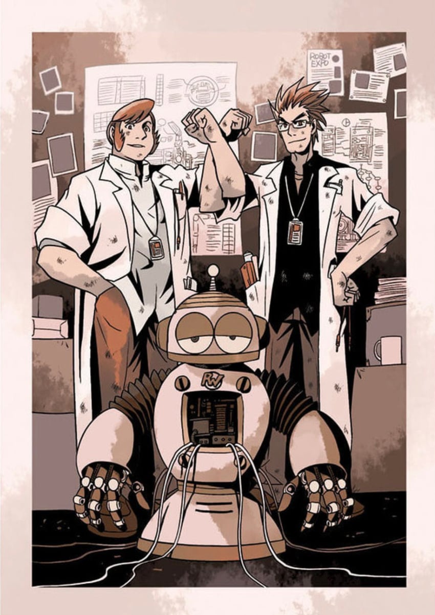 dr. light and dr. wily (mega man) drawn by ariga_hitoshi