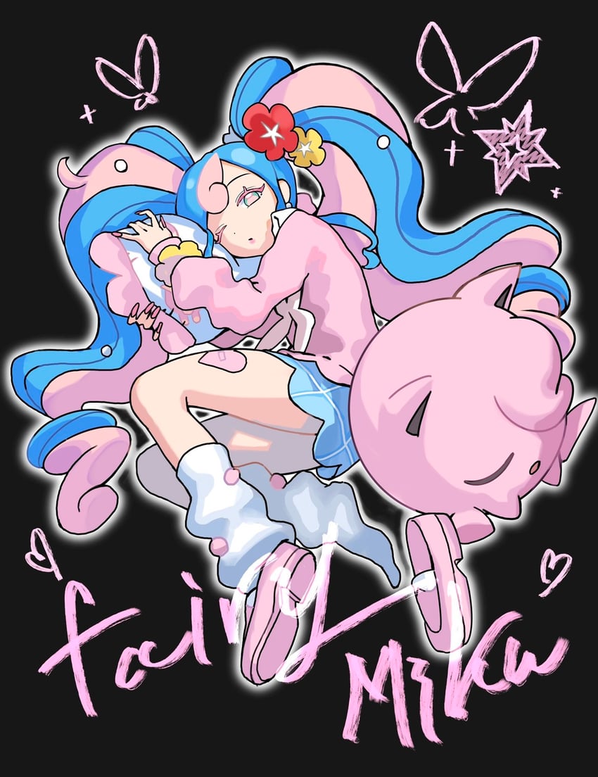 hatsune miku, jigglypuff, and fairy miku (pokemon and 2 more) drawn by kumi0214ml