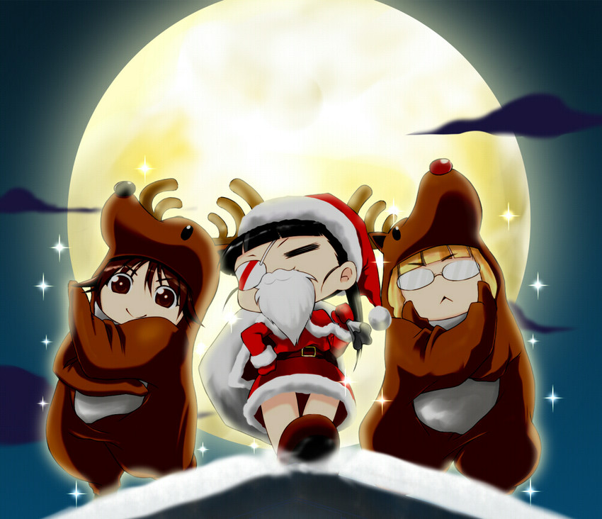 miyafuji yoshika, perrine h. clostermann, and sakamoto mio (jojo no kimyou na bouken and 2 more) drawn by sayu_(mio-mosa)