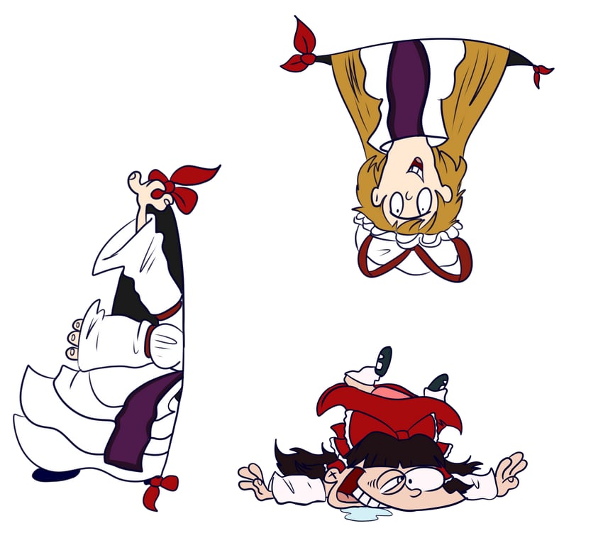 hakurei reimu, yakumo yukari, eddy, and ed (touhou and 1 more) drawn by theomegagod