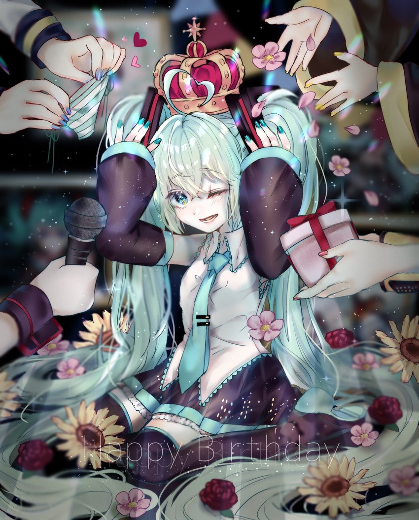 hatsune miku, kagamine rin, kagamine len, megurine luka, kaito, and 1 more (vocaloid) drawn by mobukyara_(mobumobu0817)
