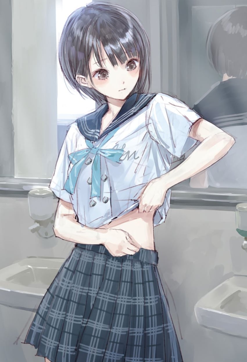 shirai hinako (blue reflection and 1 more) drawn by kishida_mel