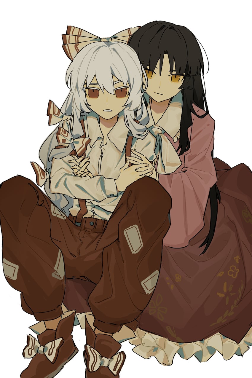 fujiwara no mokou and houraisan kaguya (touhou) drawn by shiye_hong