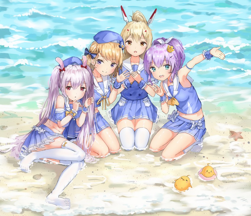 manjuu, ayanami, laffey, javelin, and z23 (azur lane) drawn by arawado