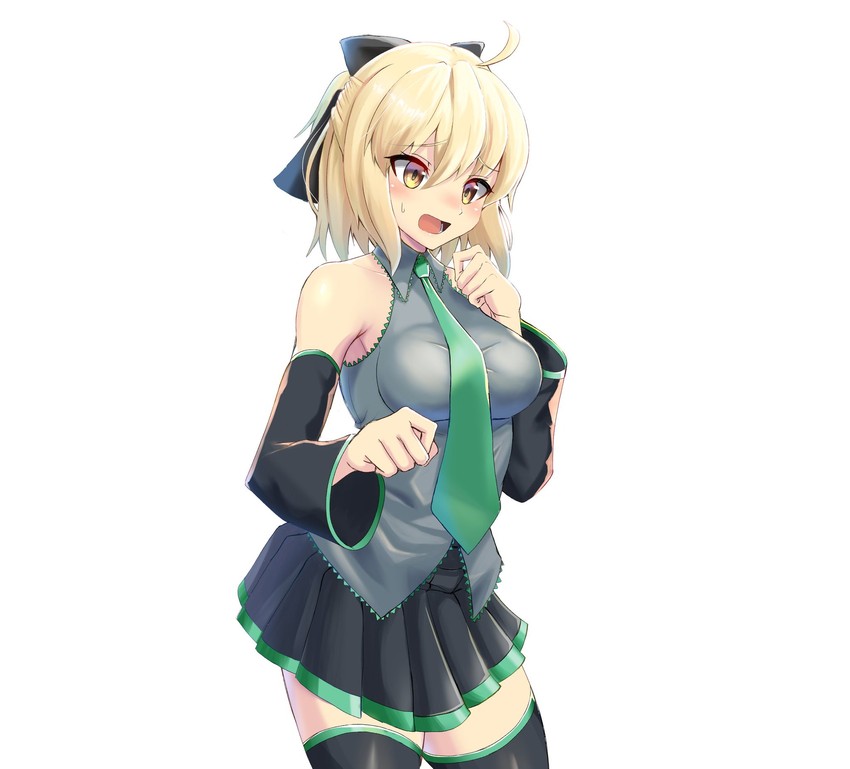 hatsune miku and okita souji (fate and 2 more) drawn by yatsuda_natto