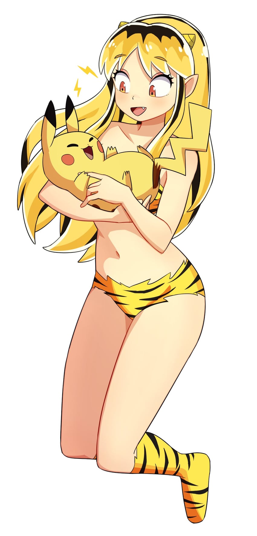 pikachu and lum (pokemon and 1 more) drawn by flowerpigeon