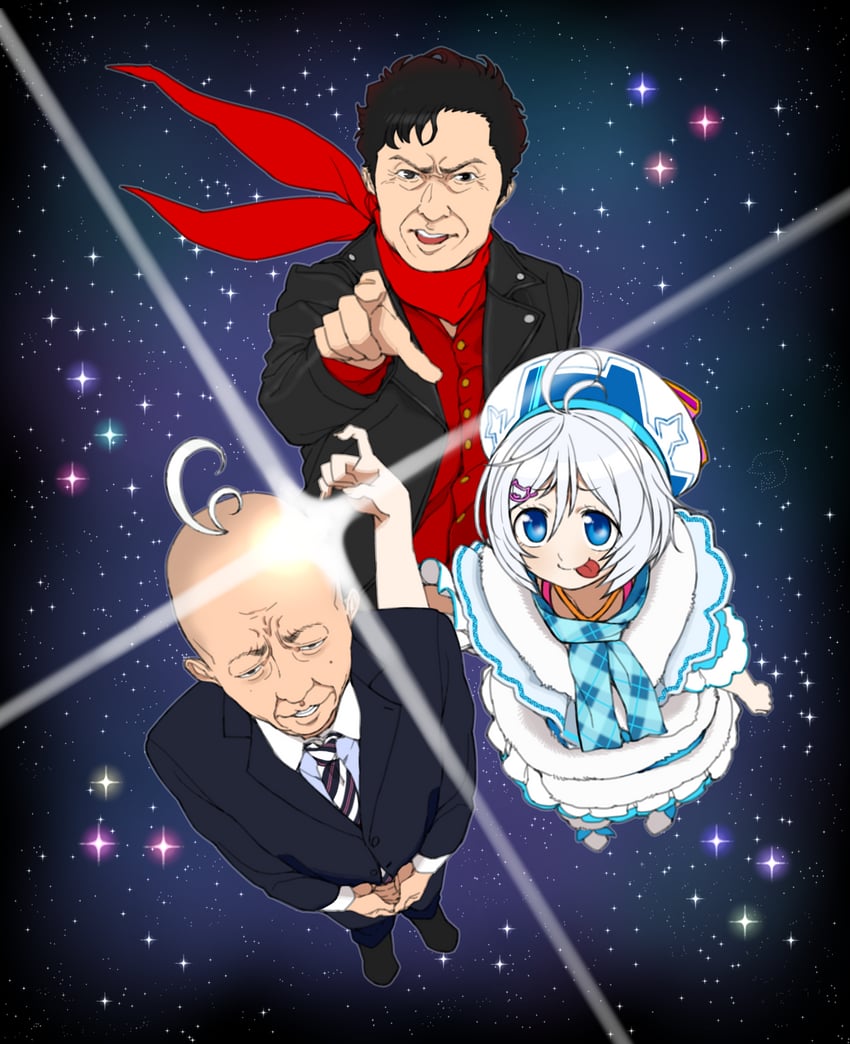 dennou shoujo siro, mizuki ichirou, and kotouge eiji (real life and 2 more) drawn by okunin