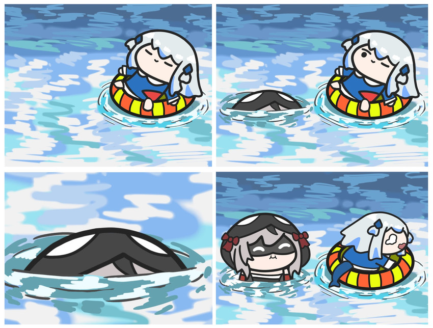 gawr gura and sakamata chloe (hololive and 1 more) drawn by superappleman