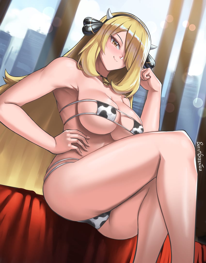 cynthia (pokemon and 1 more) drawn by burnt_green_tea
