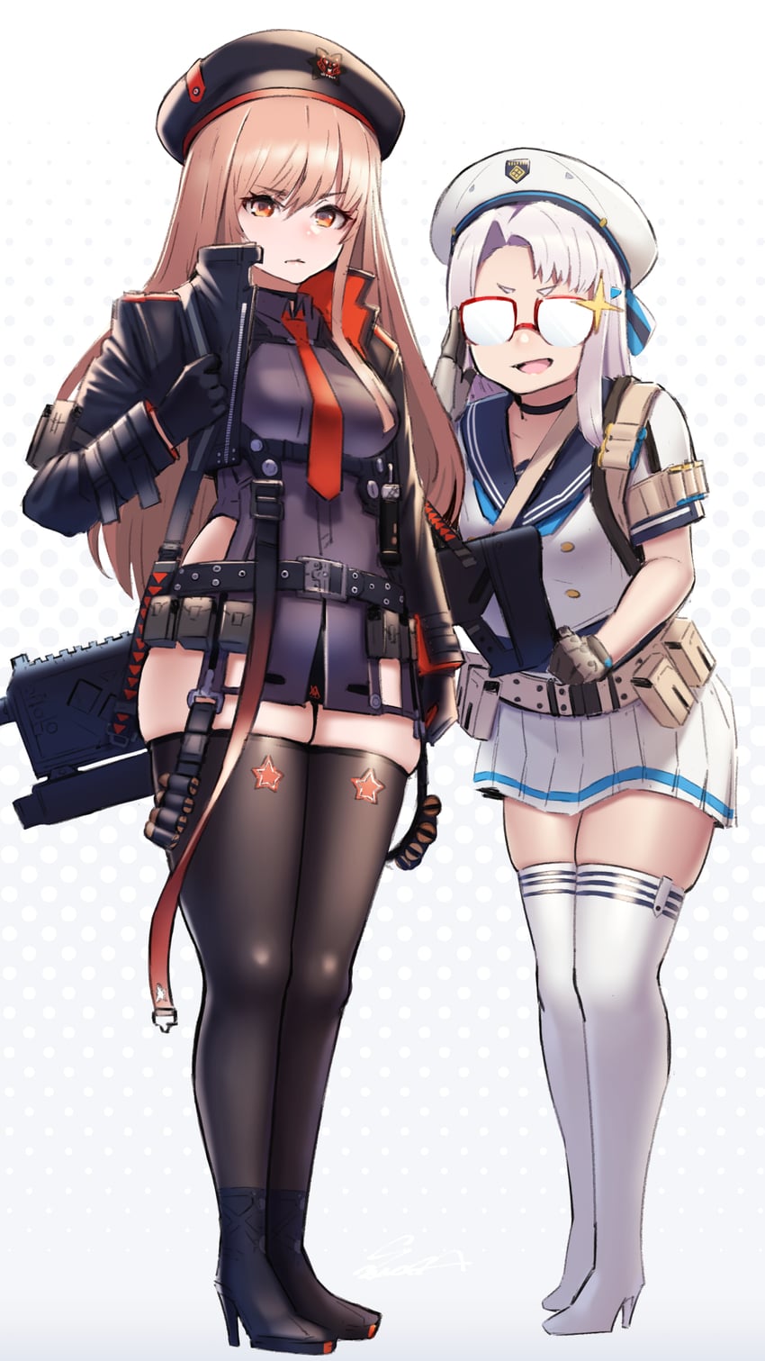 rapi and neon (goddess of victory: nikke) drawn by sawasa