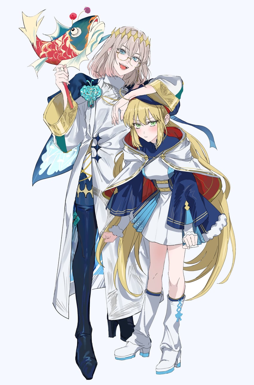artoria pendragon, artoria caster, and oberon (fate and 1 more) drawn by yurumawari